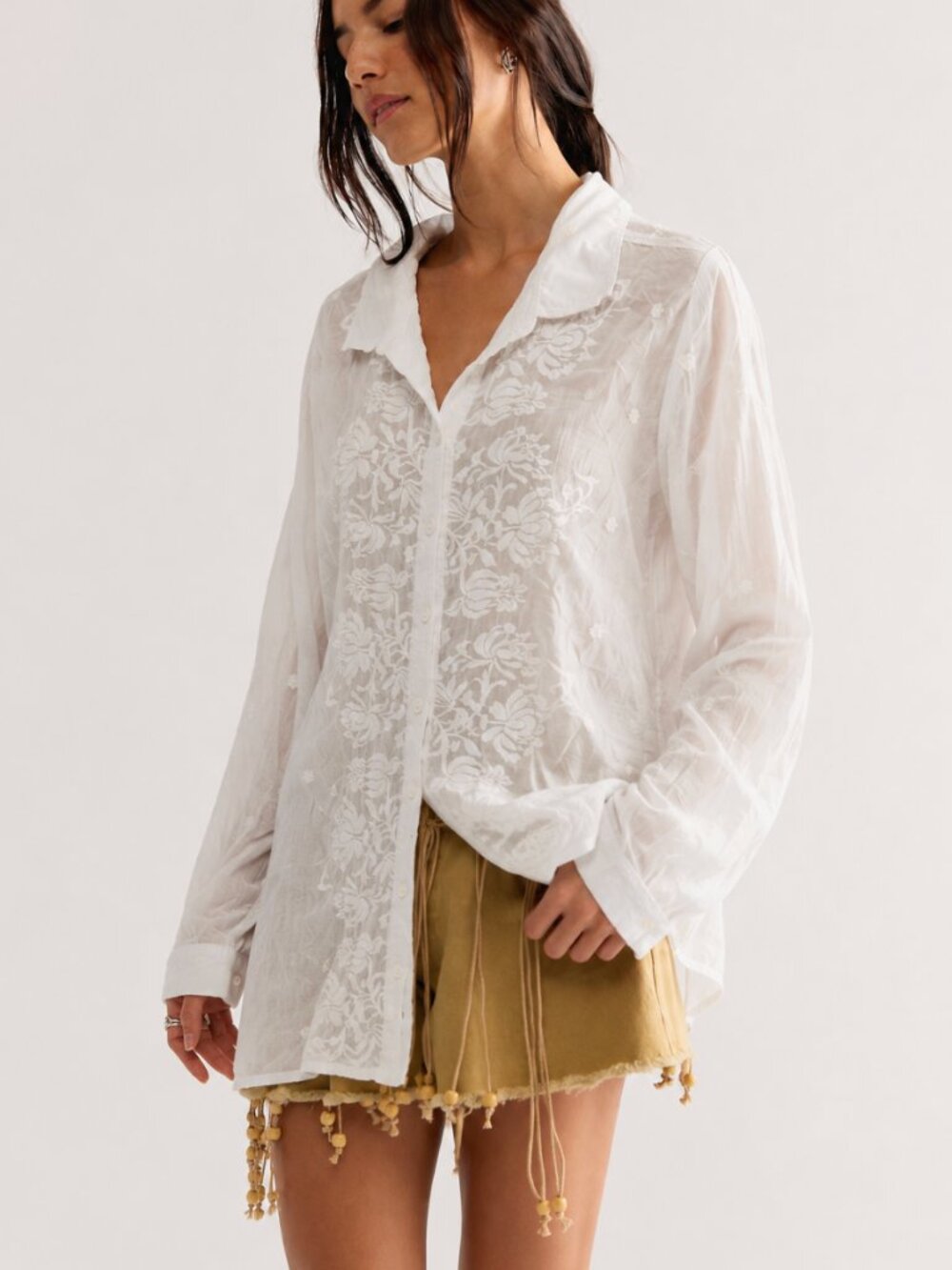 JOHNNY WAS EMBROIDERED BUTTON DOWN